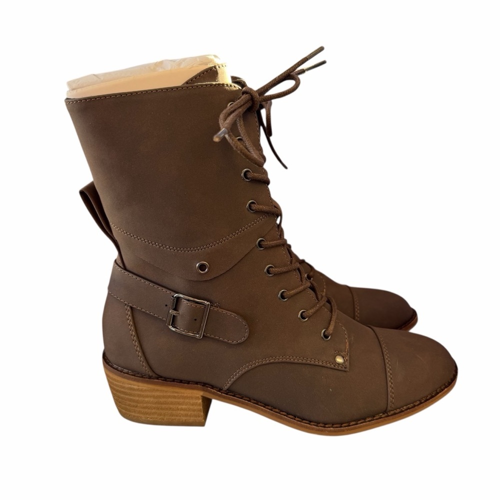 Hey Girl by Corkys Hocus Pocus Lace Up Riding Boots Women’s Moto Winter Brown - Picture 5 of 6
